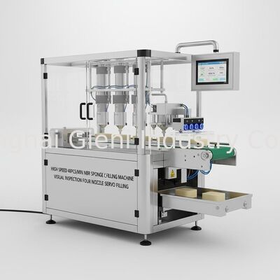 Высокая скорость 48PCS/Min NBR Машина для заполнения губчатой подушки с визуальным осмотром и четырьмя соплами сервонаполнения